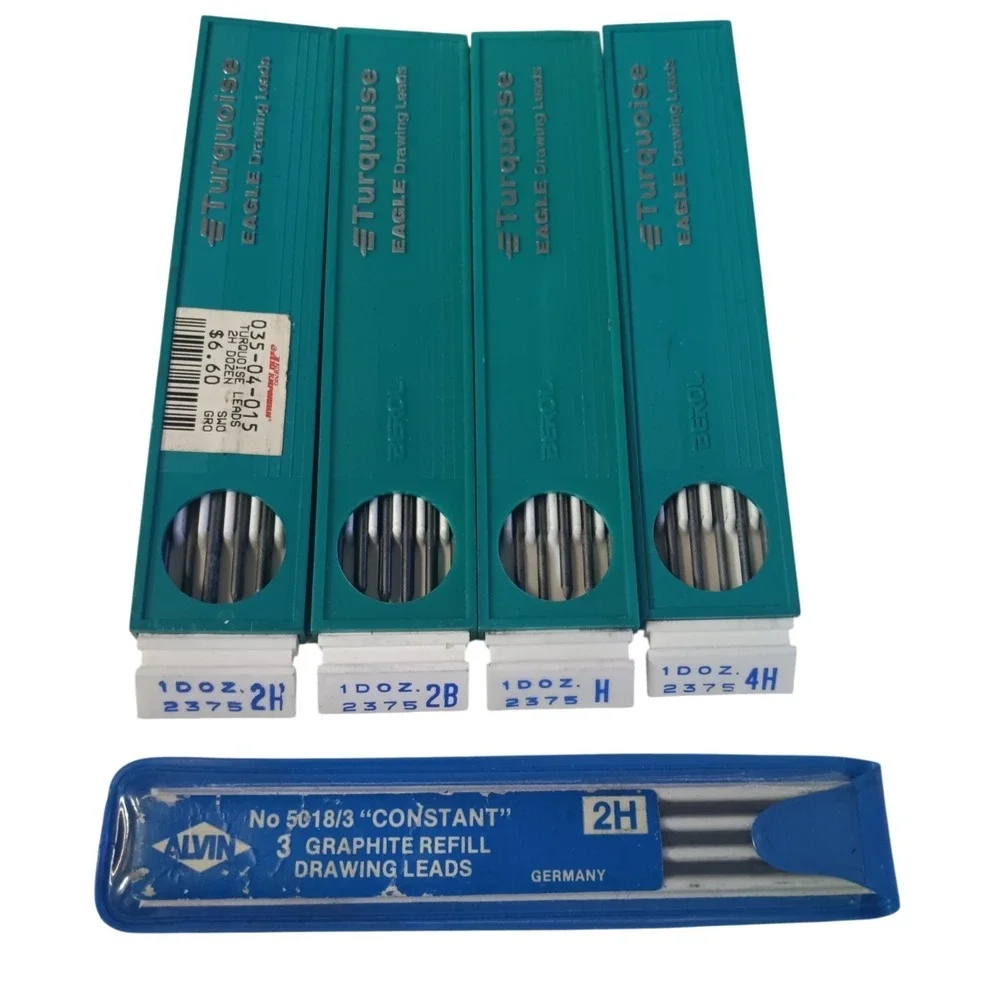 5x Eagle Turquoise No. 2375 H Drafting Drawing Lead 2H / 2B / H / 4H  (+4 DOZEN)
